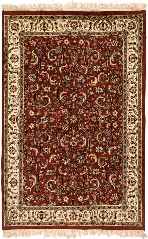 Detail image of 4' 2 x 6' 3 Hand Knotted Isfahan Wool Rug