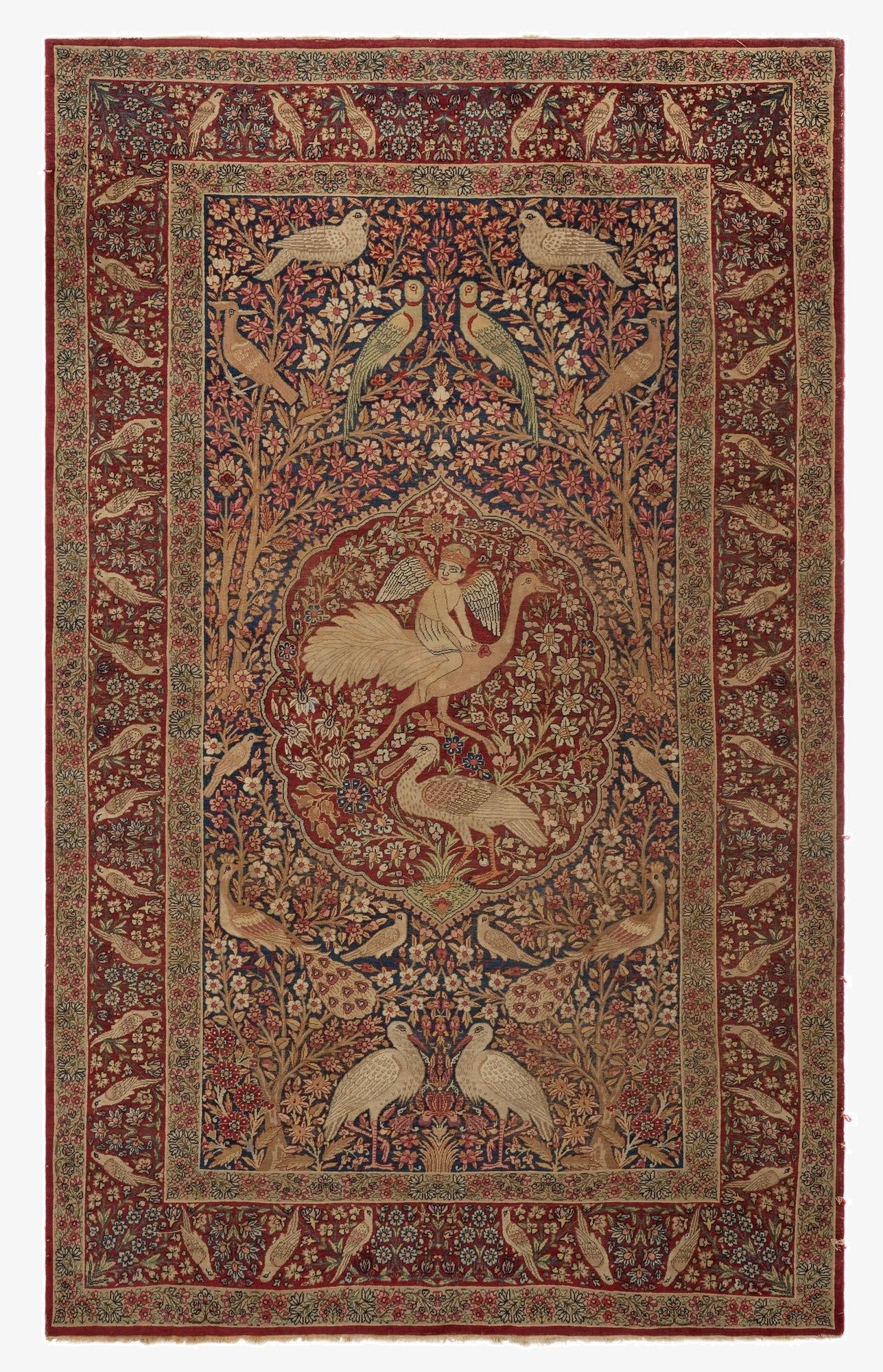4' 7 x 7' 4  Hand Knotted Isfahan Persian Wool Rug