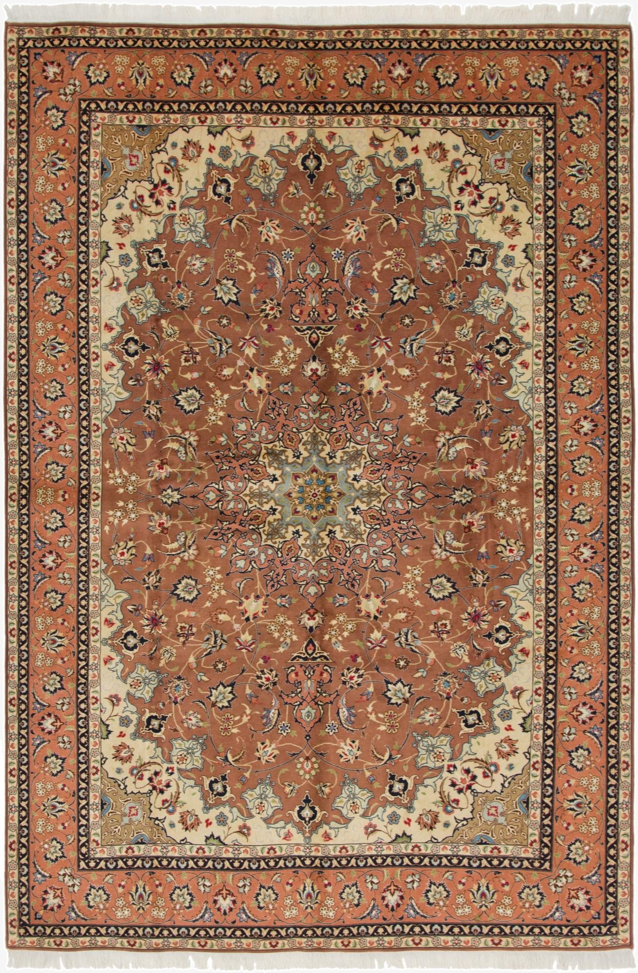 6' 7 x 10'  Hand Knotted Isfahan Persian Rug