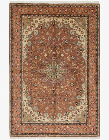 6' 7 x 10' Hand Knotted Isfahan Persian Rug