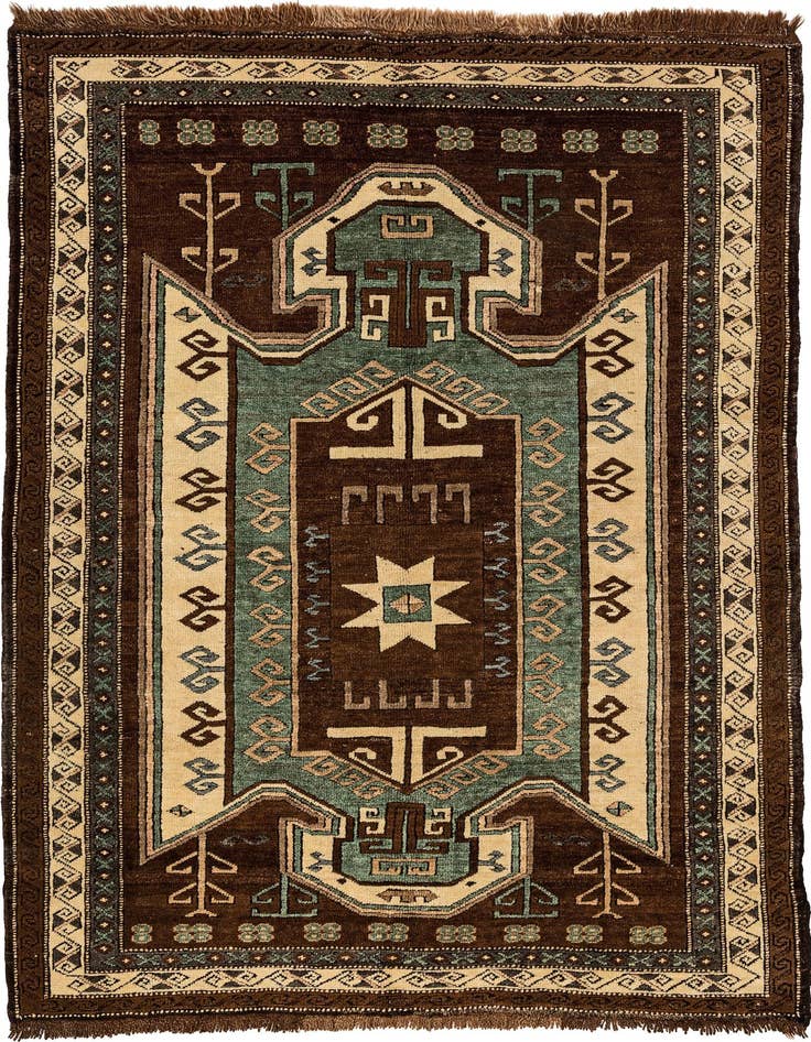 Detail image of 5' x 6' 9 Hand Knotted Kars Wool Rug