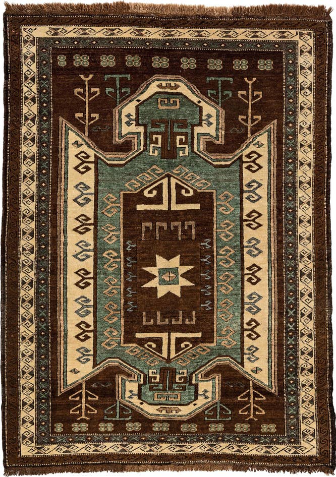 Detail image of 5' x 6' 9 Hand Knotted Kars Wool Rug