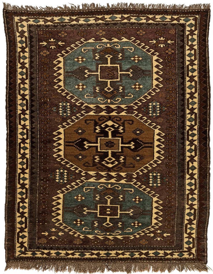 Detail image of 4' 6 x 6' 7 Hand Knotted Kars Wool Rug