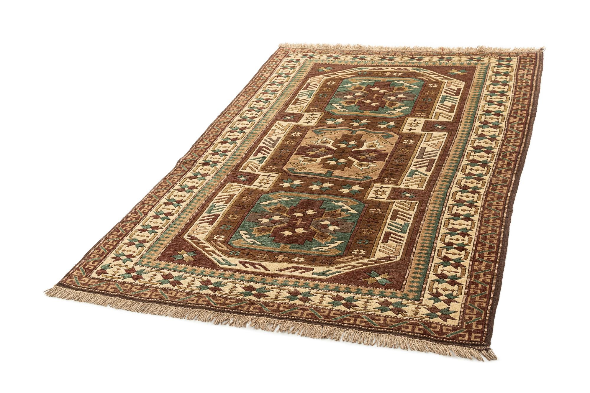 4' 5 x 6' 10 Hand Knotted Kars Wool Rug