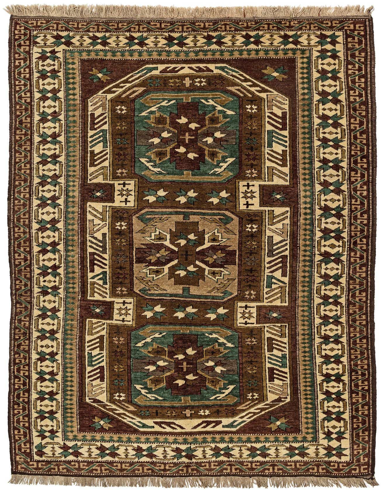 4' 5 x 6' 10 Hand Knotted Kars Wool Rug