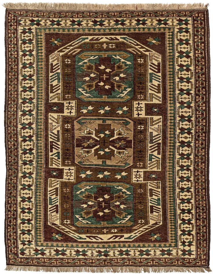Detail image of 4' 5 x 6' 10 Hand Knotted Kars Wool Rug