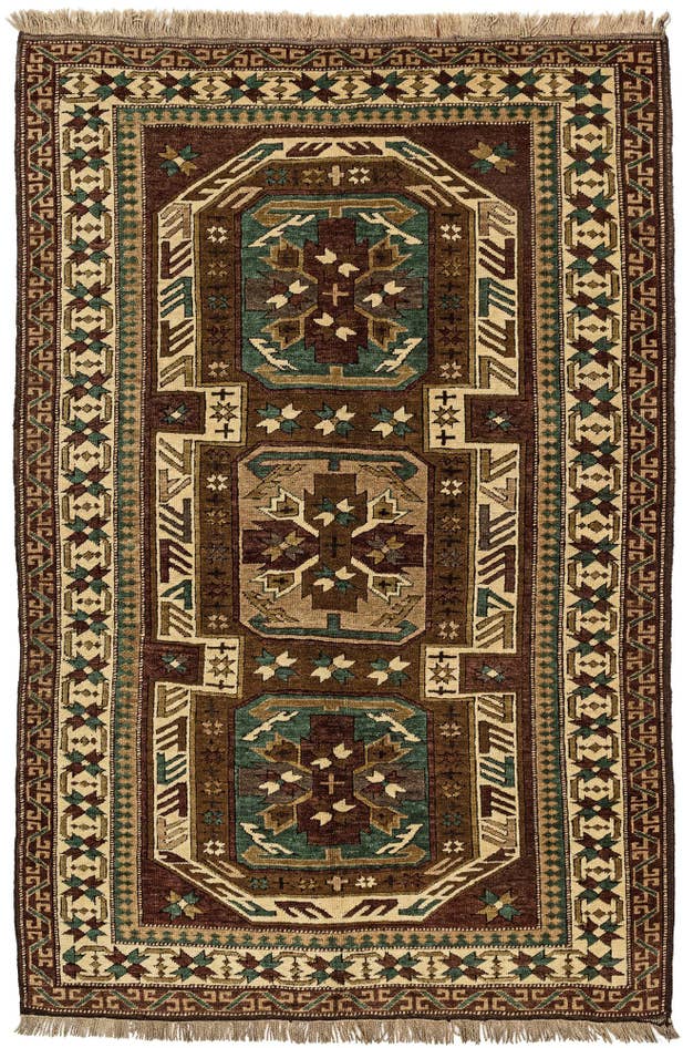 Detail image of 4' 5 x 6' 10 Hand Knotted Kars Wool Rug