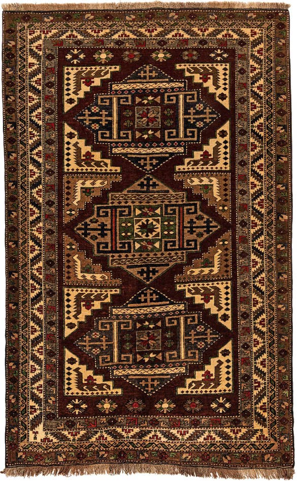 Detail image of 4' 8 x 7' 2 Hand Knotted Kars Wool Rug