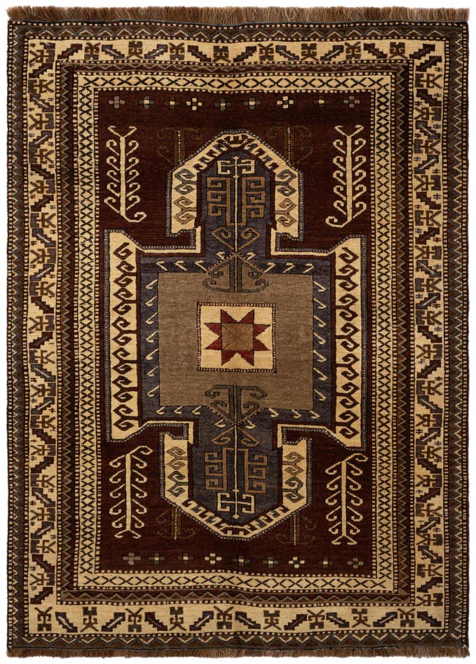 Detail image of 4' 8 x 6' 5 Hand Knotted Kars Wool Rug