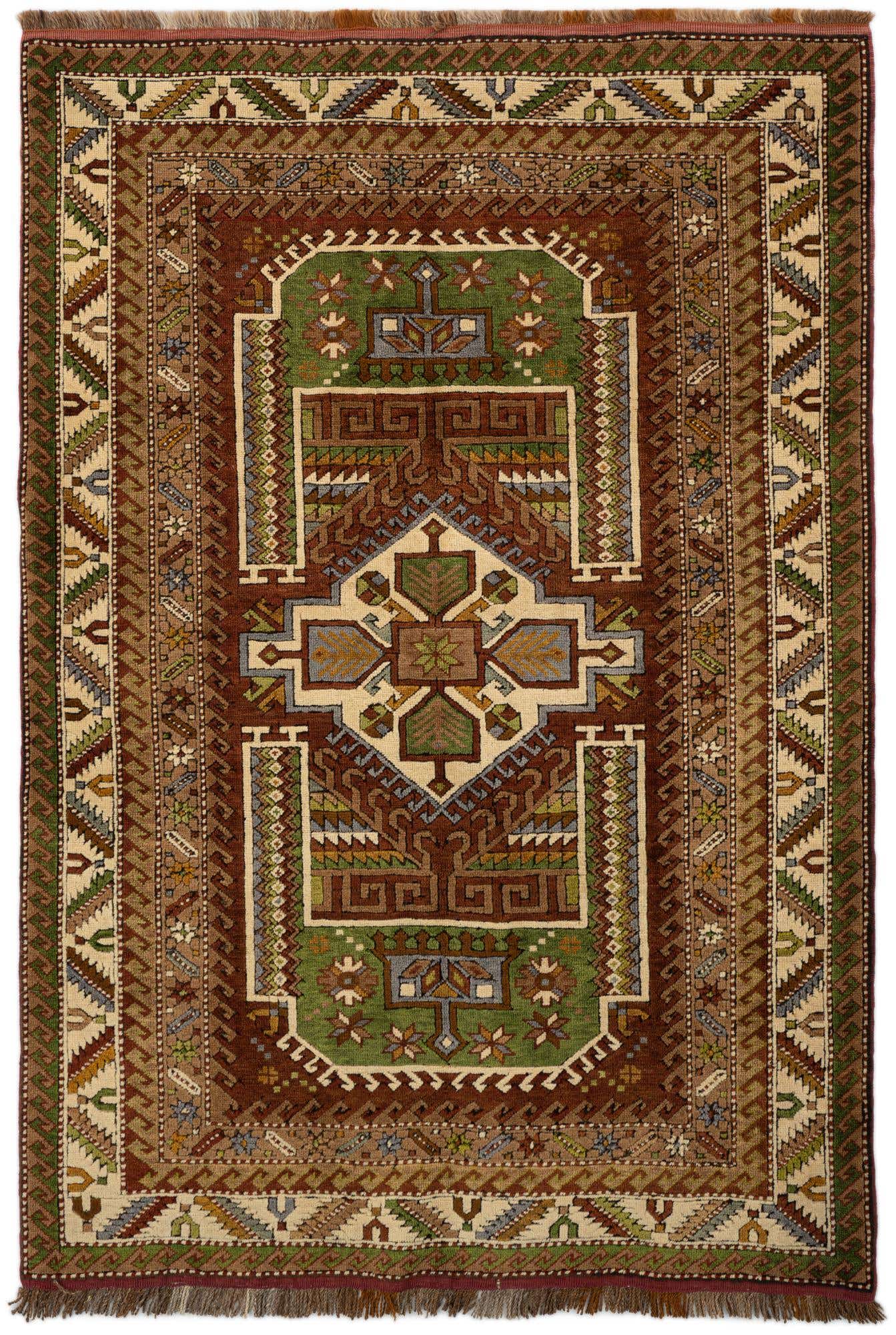 4' 3 x 6' 4 Hand Knotted Kars Wool Rug