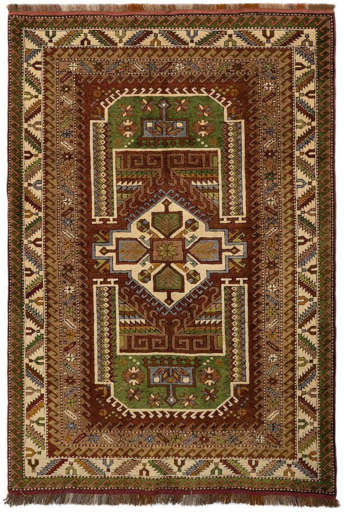 4' 3 x 6' 4 Hand Knotted Kars Wool Rug