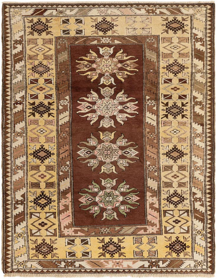 Detail image of 3' 9 x 6' 11 Hand Knotted Kars Wool Rug