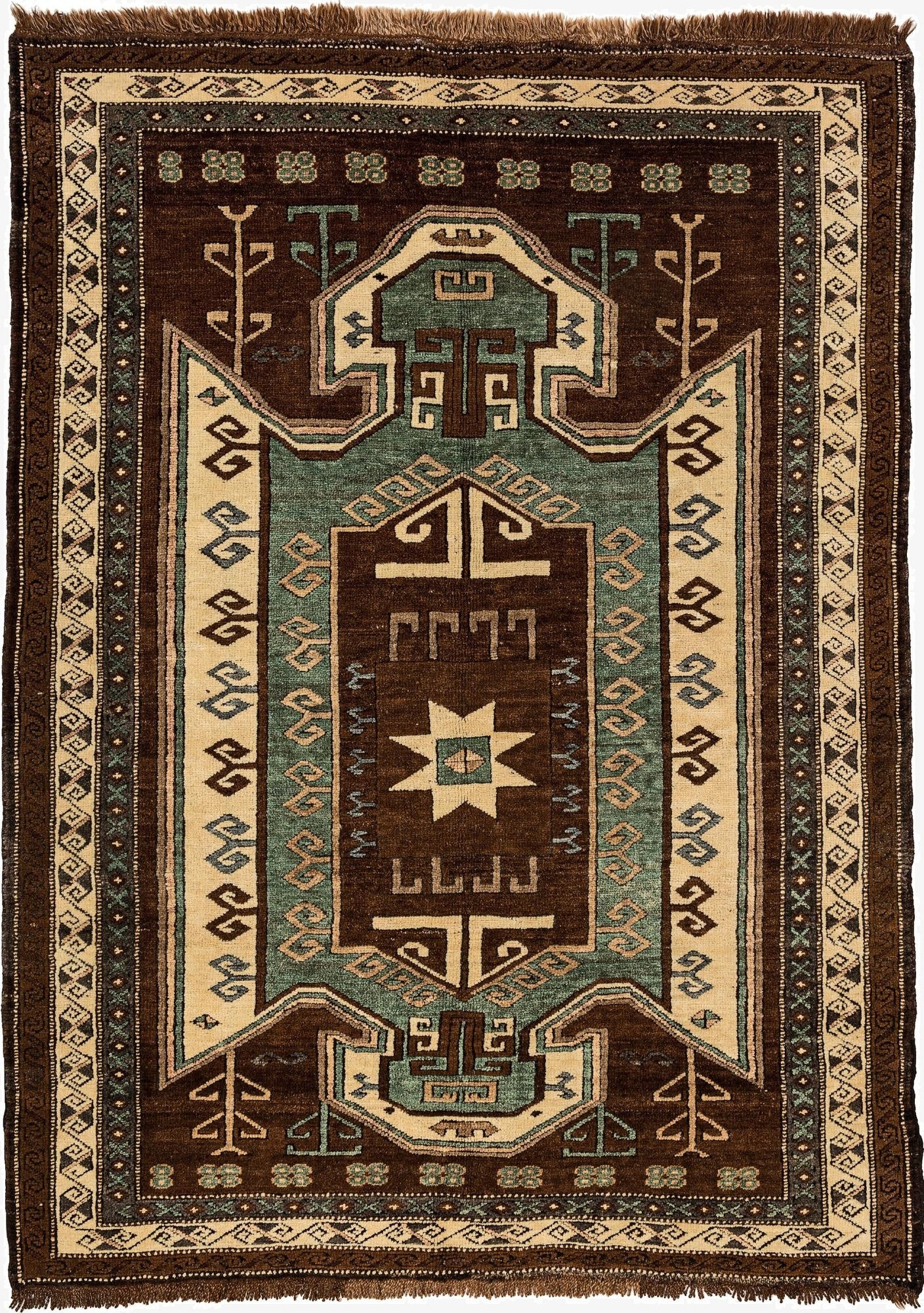 5' x 6' 9  Hand Knotted Kars Wool Rug