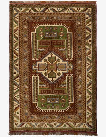 4' 3 x 6' 4 Hand Knotted Kars Wool Rug