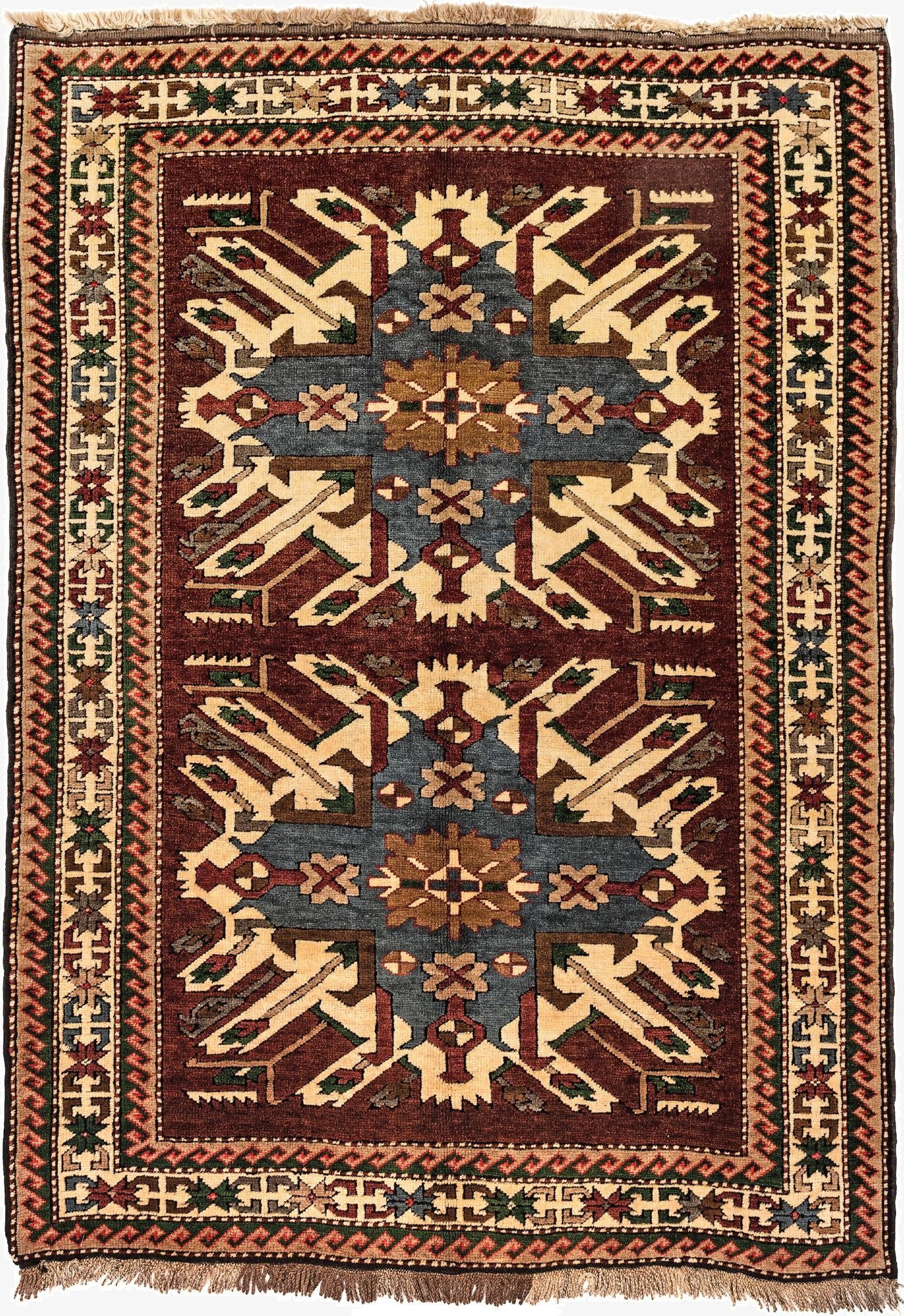 4' 5 x 6' 1  Hand Knotted Kars Wool Rug