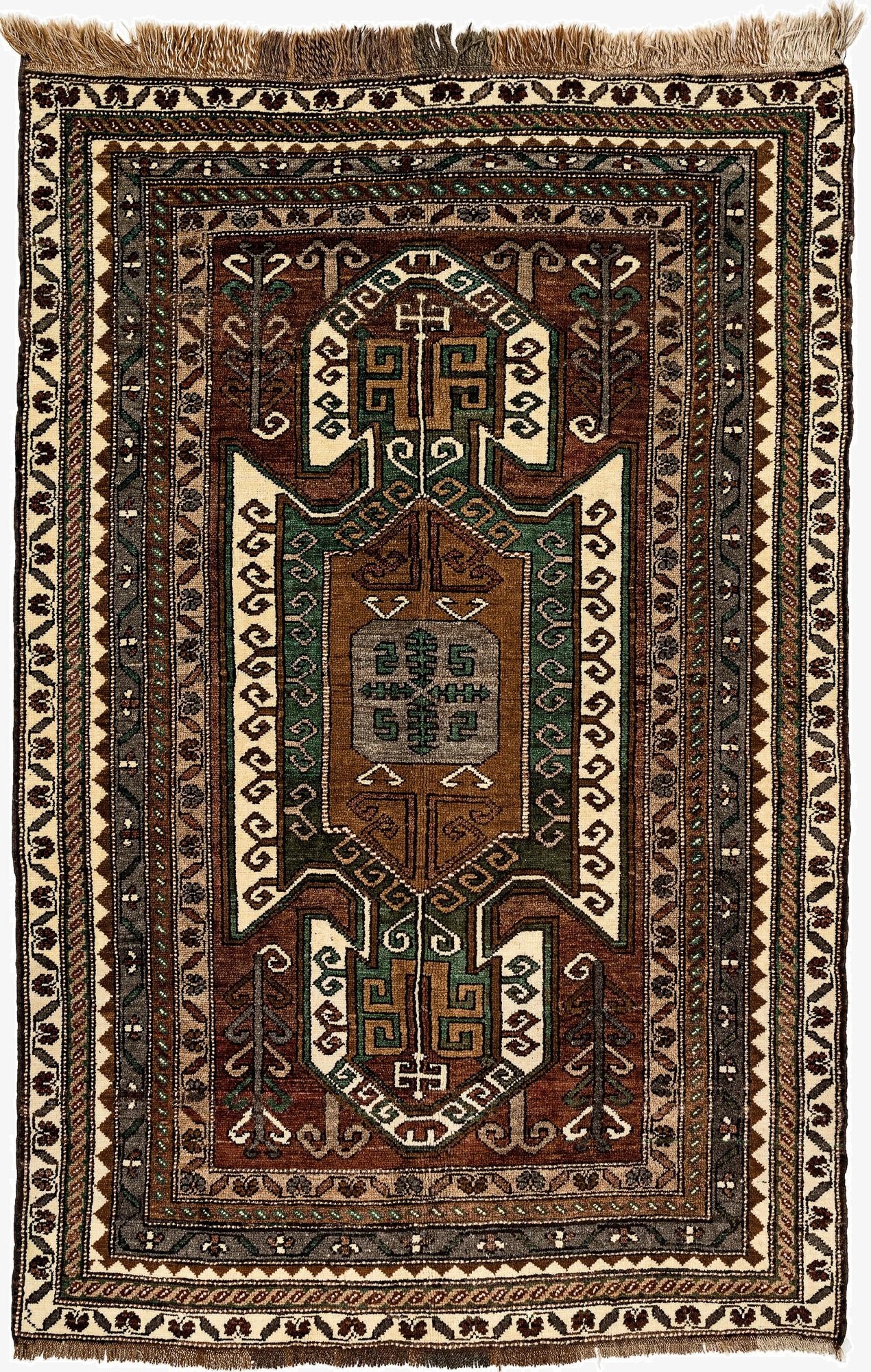 4' 9 x 7' 2  Hand Knotted Kars Wool Rug