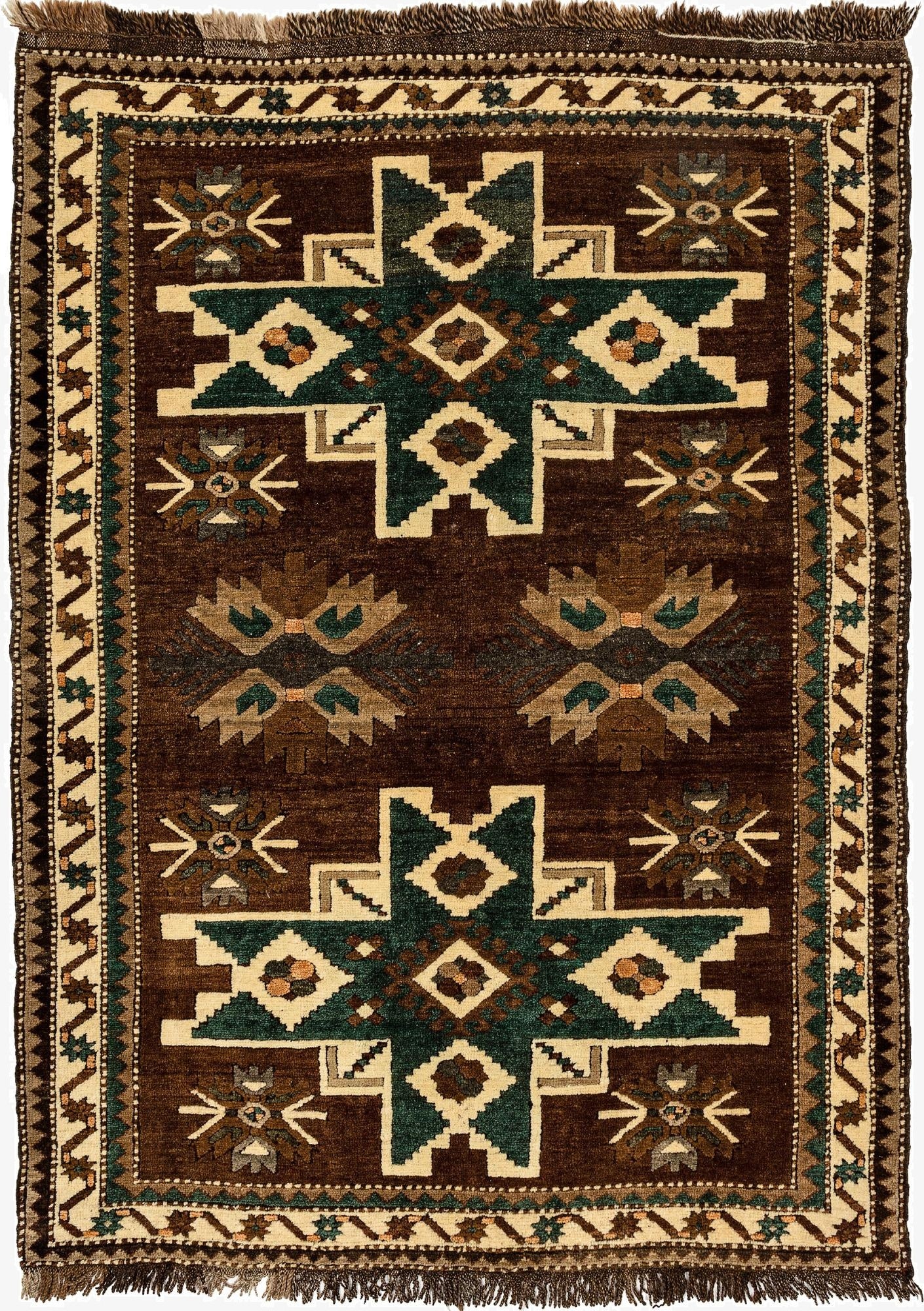 4' 4 x 6'  Hand Knotted Kars Wool Rug