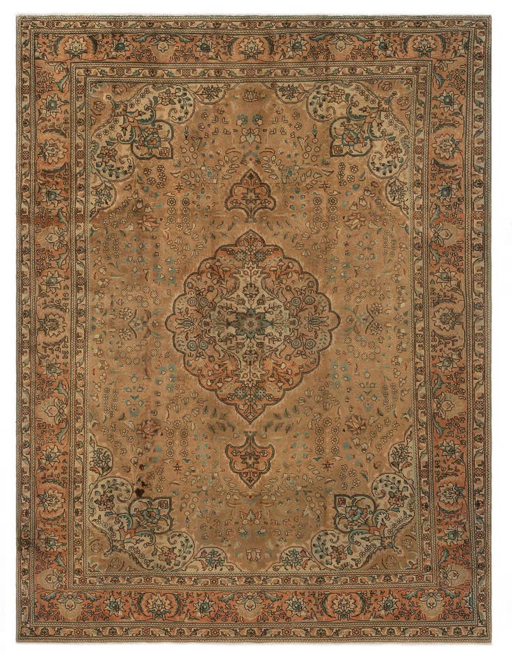 Detail image of 7' 8 x 11' 1 Hand Knotted Kashan Persian Wool Rug