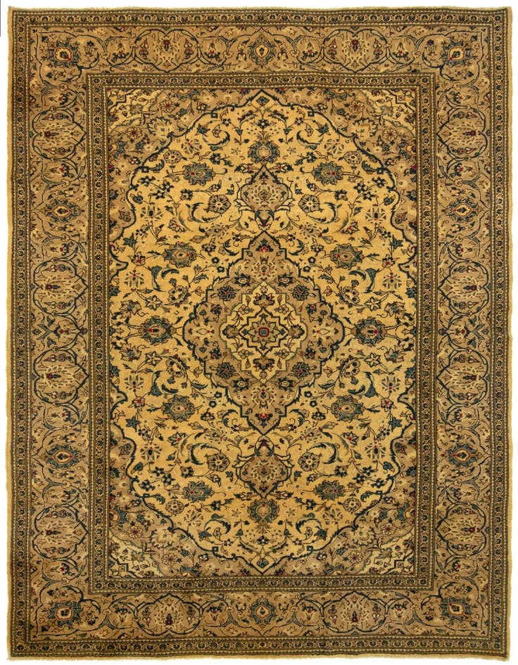 Detail image of 7' 11 x 11' 4 Hand Knotted Kashan Persian Wool Rug