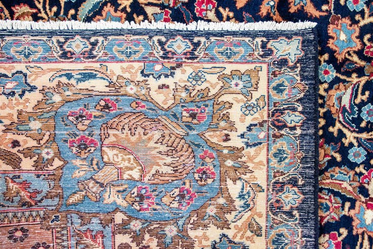 Detail image of 9' 7 x 12' 6 Hand Knotted Kashan Persian Rug