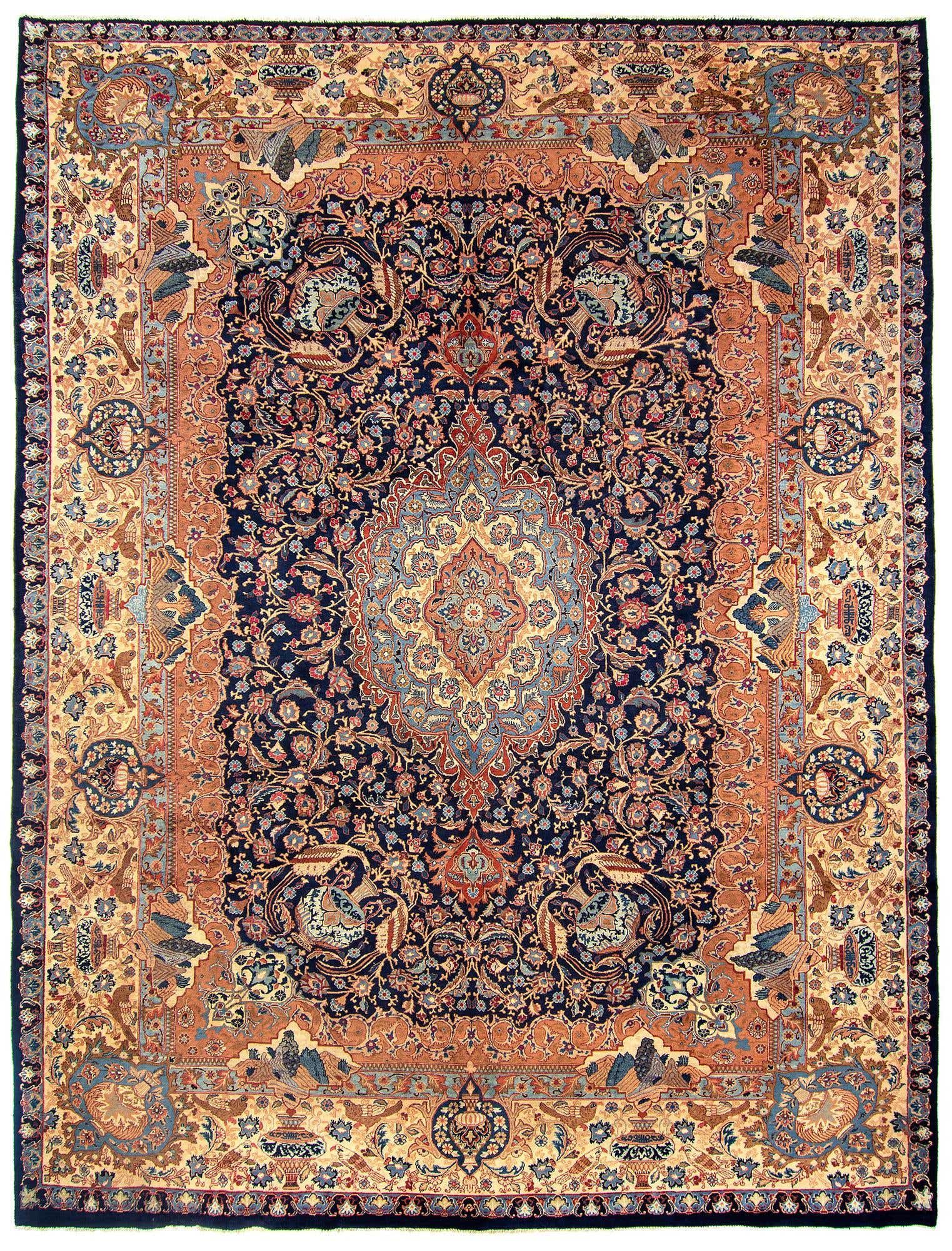 9' 7 x 12' 6 Hand Knotted Kashan Persian Rug