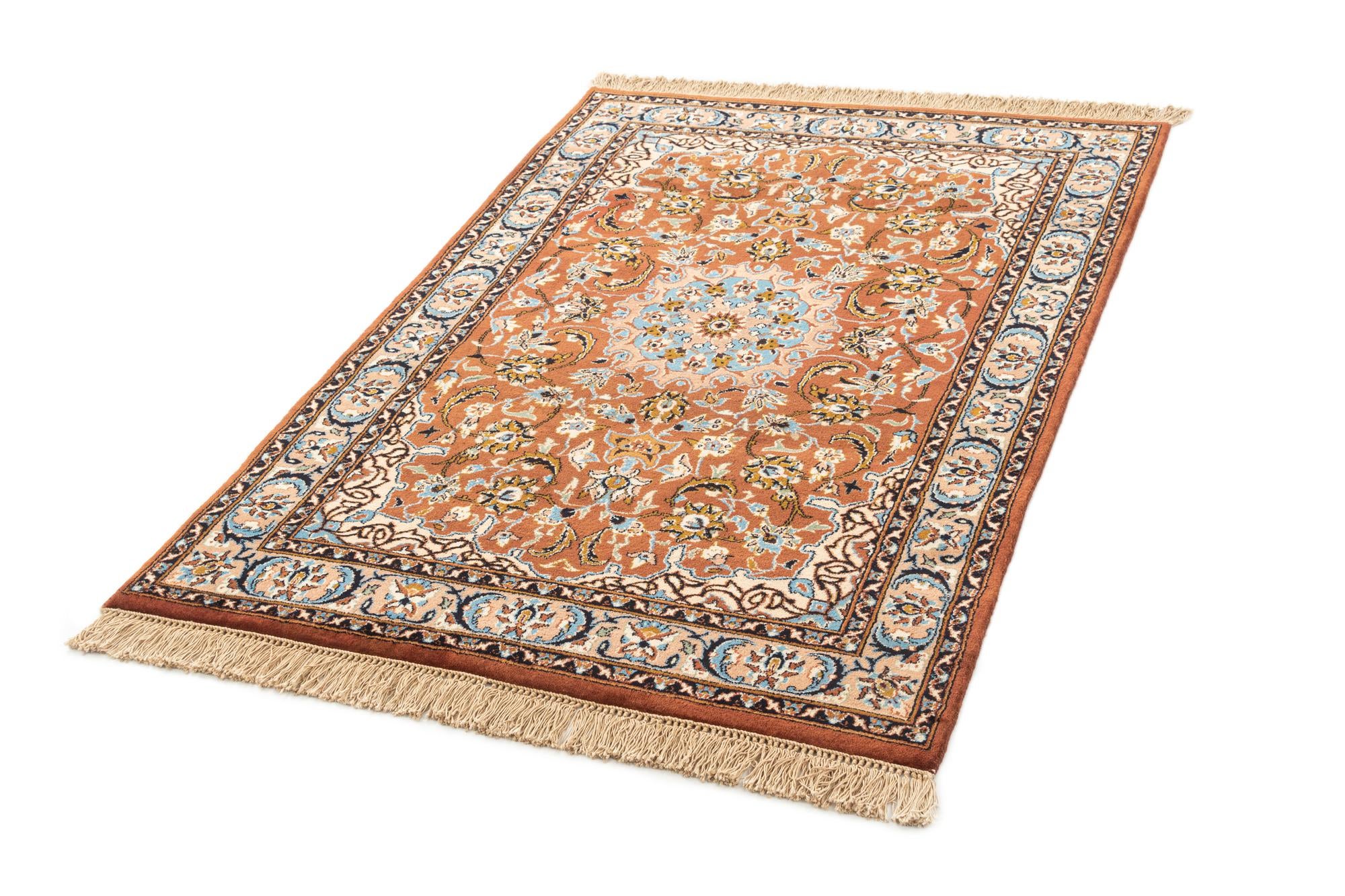 4' x 5' 10 Hand Knotted Kashan Oriental Wool Rug