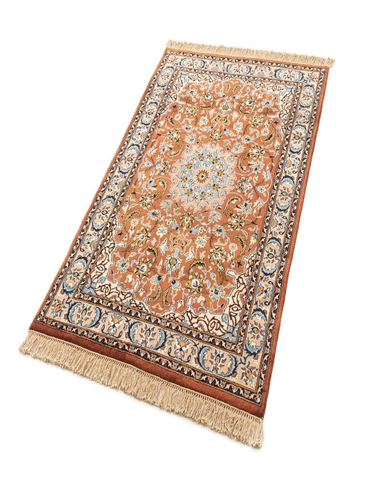 Detail image of 4' x 5' 10 Hand Knotted Kashan Oriental Wool Rug