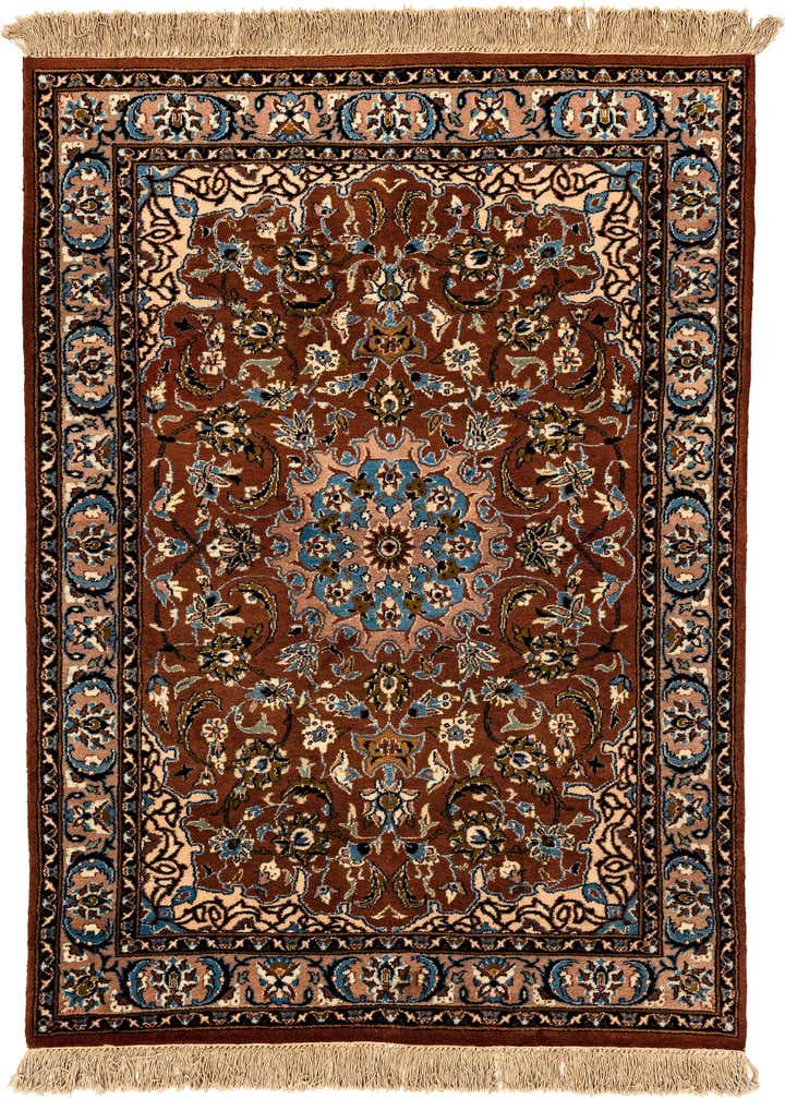 4' x 5' 10 Hand Knotted Kashan Oriental Wool Rug