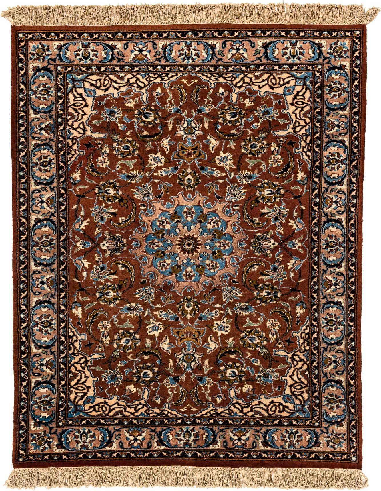 4' x 5' 10 Hand Knotted Kashan Oriental Wool Rug