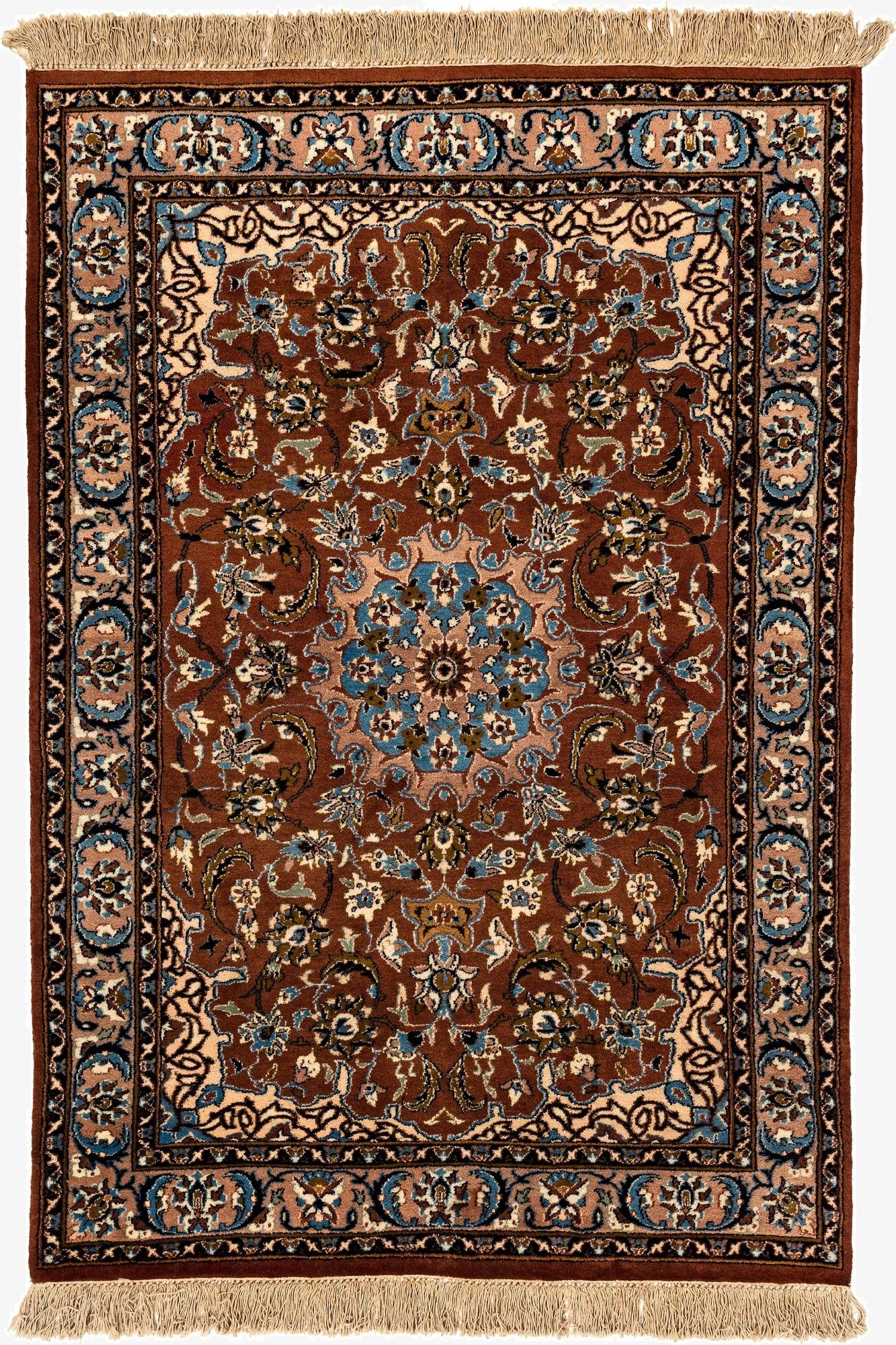 4' x 5' 10  Hand Knotted Kashan Oriental Wool Rug