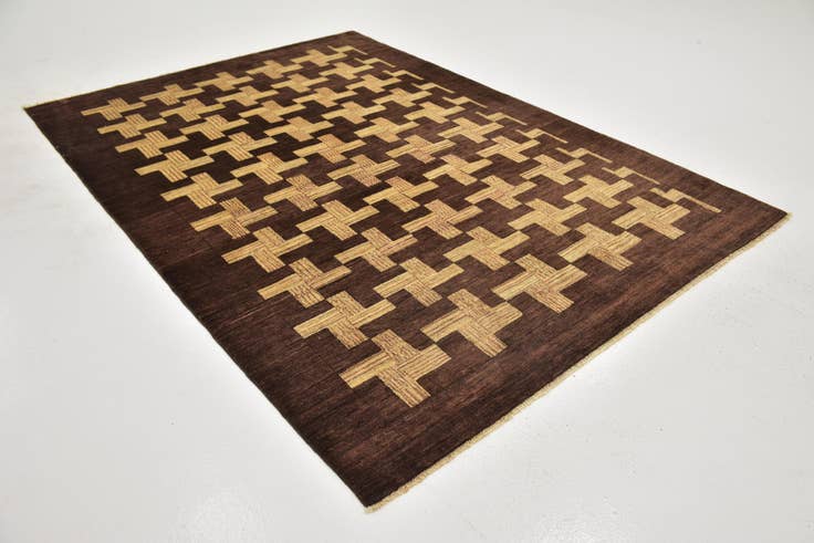 Detail image of 6' 2 x 8' 8 Hand Knotted Kashkuli Gabbeh Wool Rug