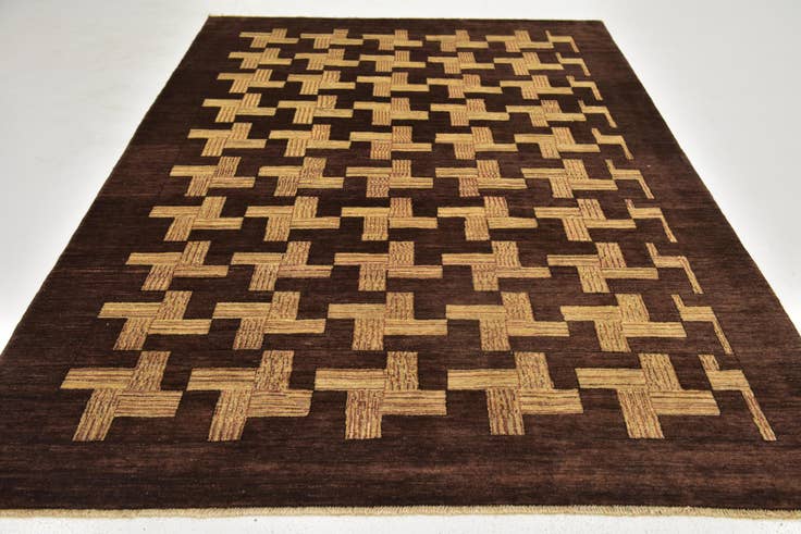 Detail image of 6' 2 x 8' 8 Hand Knotted Kashkuli Gabbeh Wool Rug