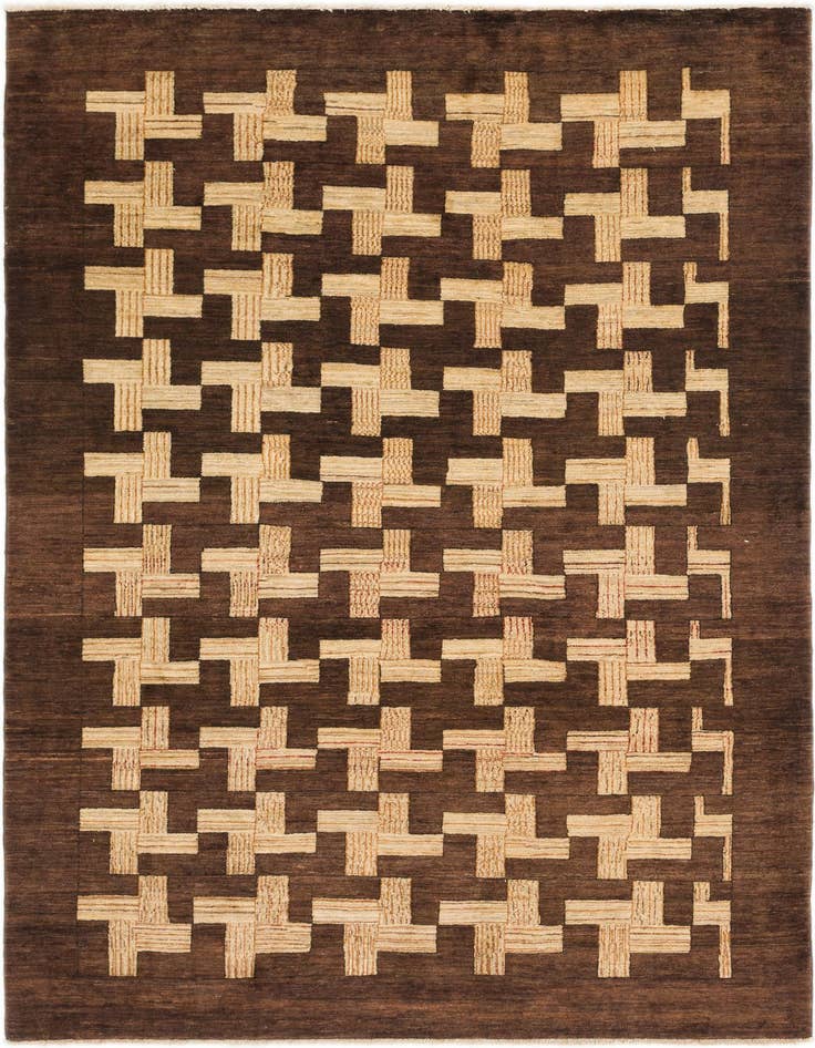 Detail image of 6' 2 x 8' 8 Hand Knotted Kashkuli Gabbeh Wool Rug