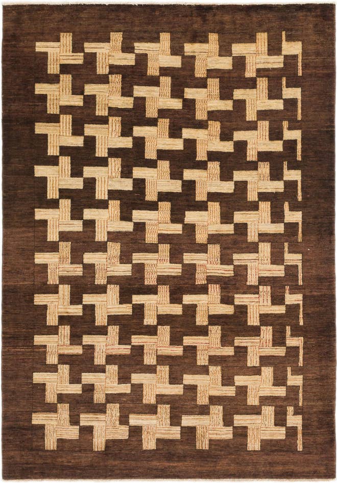 Detail image of 6' 2 x 8' 8 Hand Knotted Kashkuli Gabbeh Wool Rug
