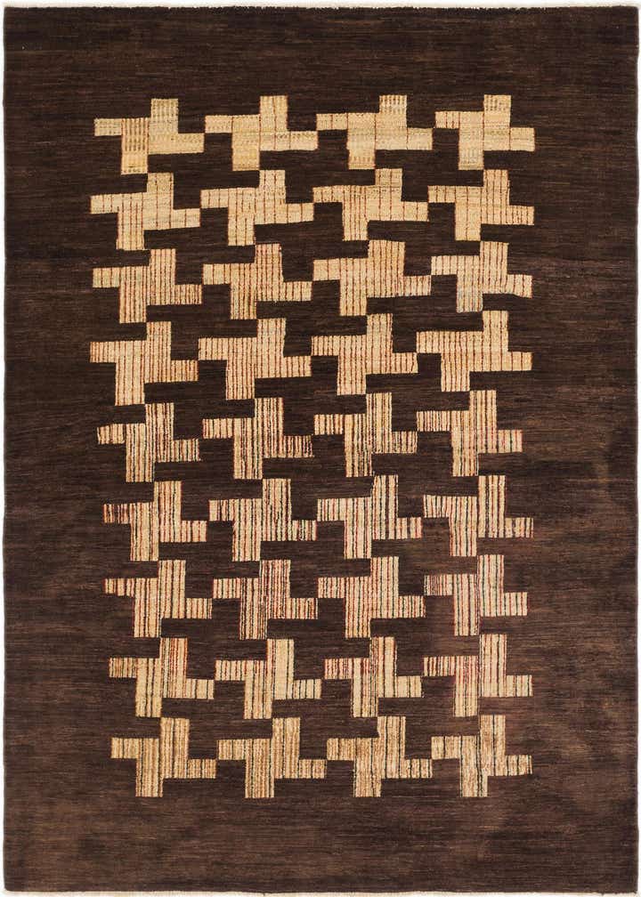 6' x 8' 8 Hand Knotted Kashkuli Gabbeh Wool Rug