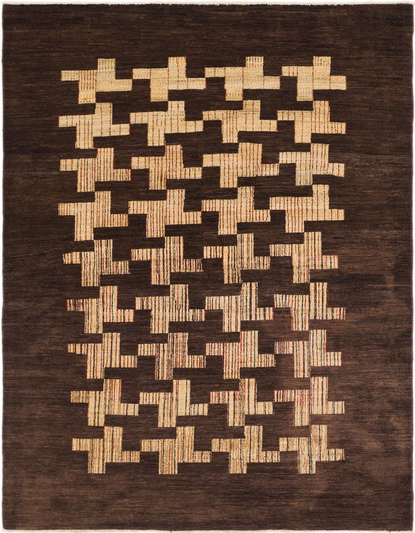 6' x 8' 8 Hand Knotted Kashkuli Gabbeh Wool Rug