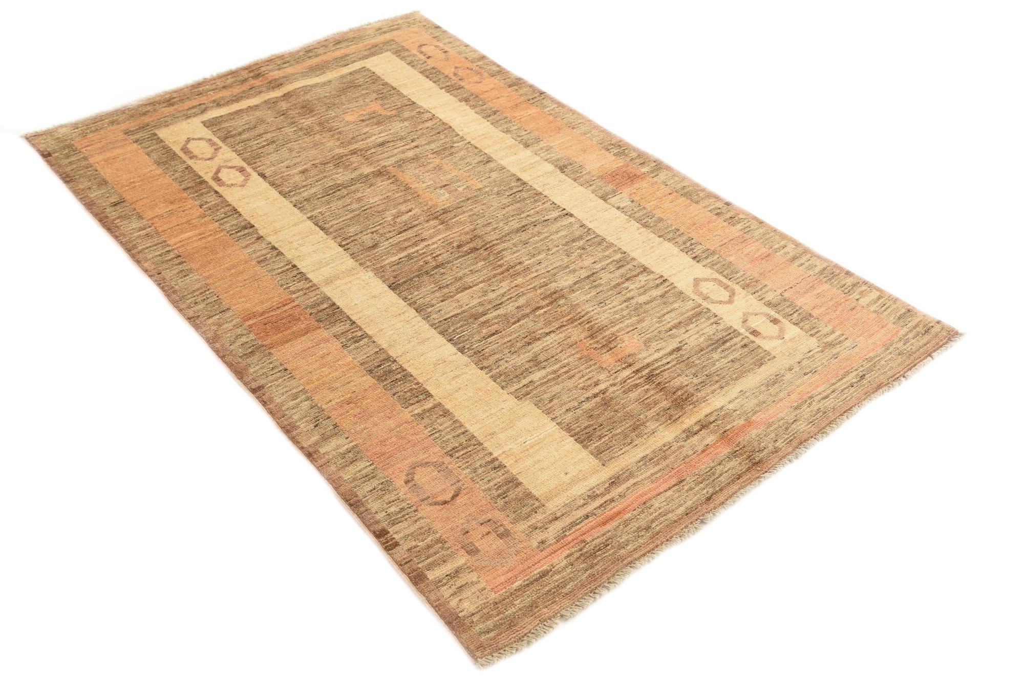 3' 9 x 5' 10 Hand Knotted Kashkuli Gabbeh Wool Rug