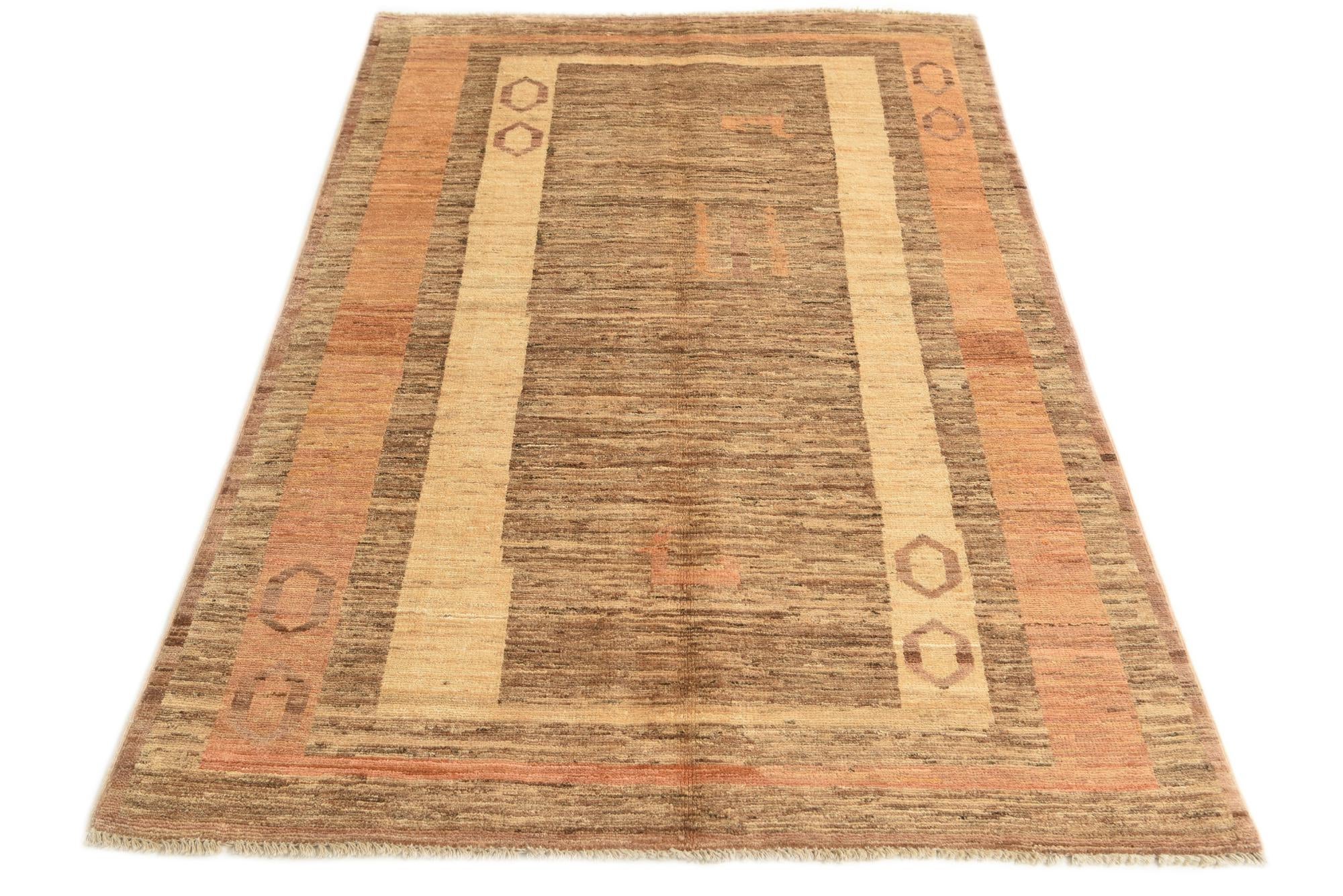 3' 9 x 5' 10 Hand Knotted Kashkuli Gabbeh Wool Rug