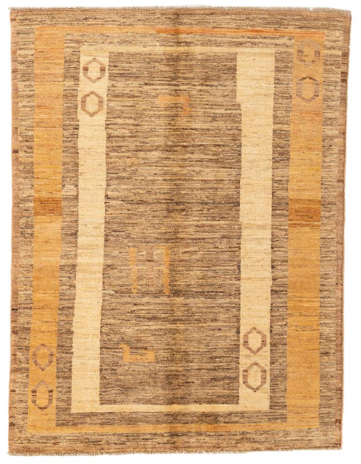 Detail image of 3' 9 x 5' 10 Hand Knotted Kashkuli Gabbeh Wool Rug