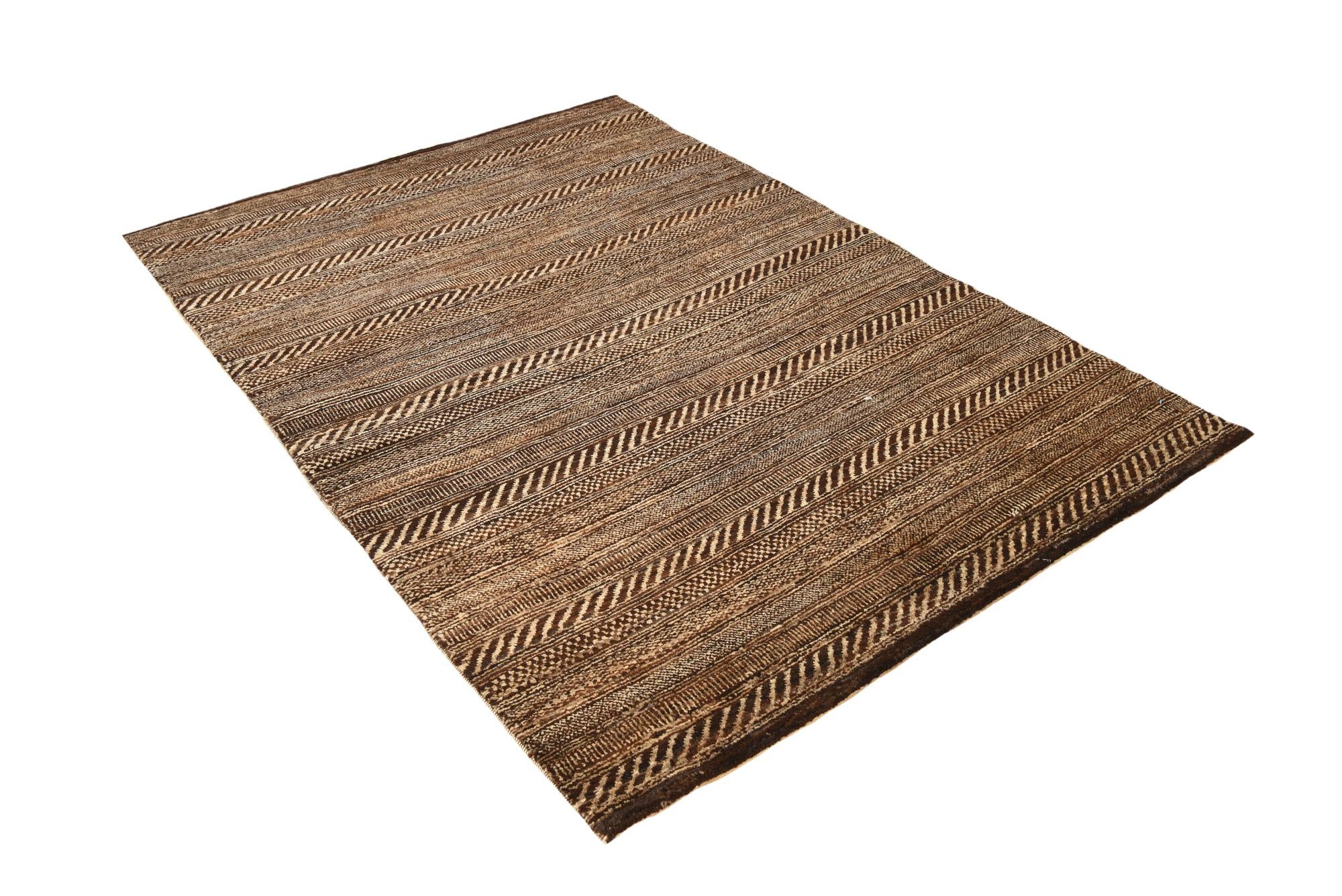4' 5 x 6' 8 Hand Knotted Kashkuli Gabbeh Oriental Wool Rug