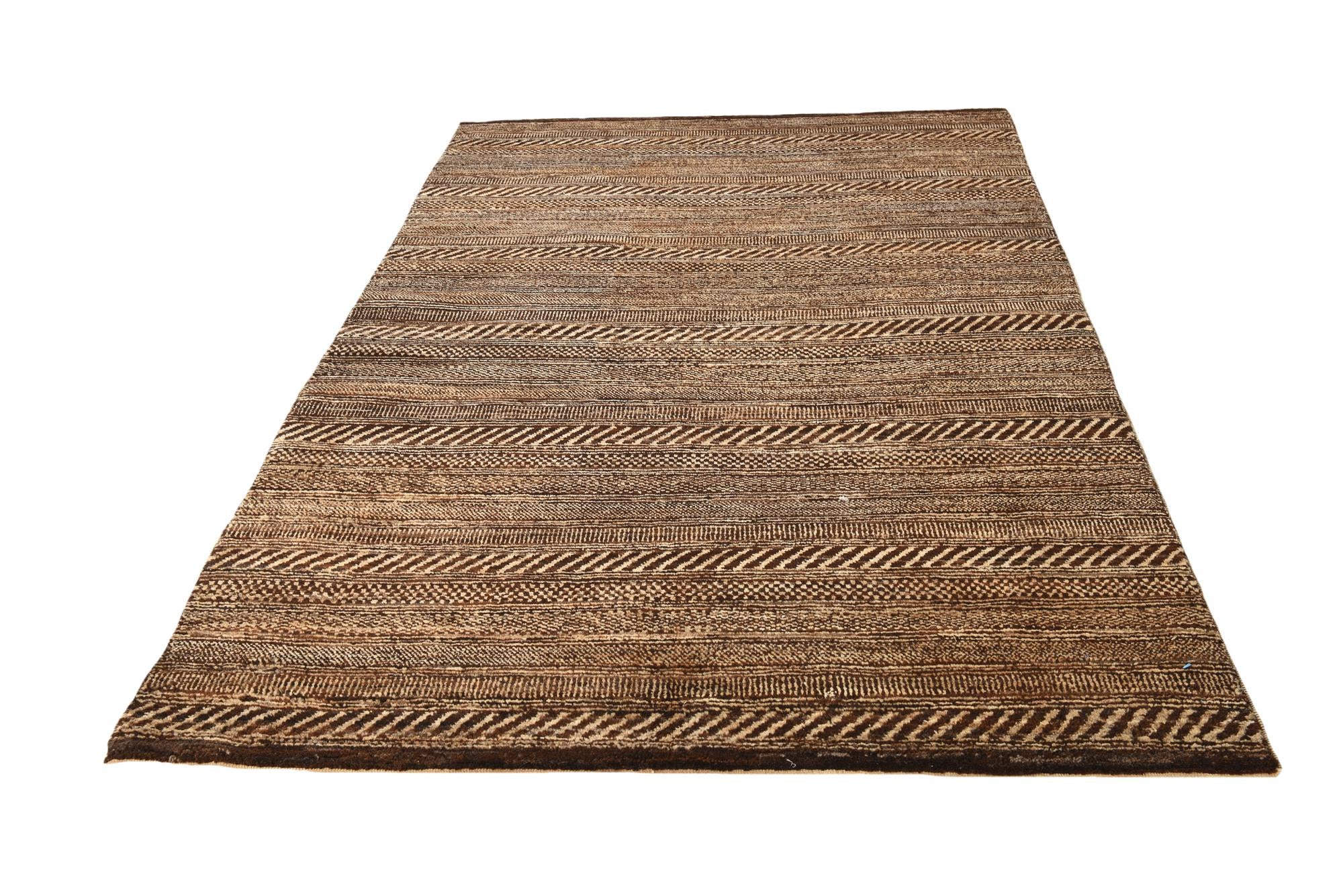 4' 5 x 6' 8 Hand Knotted Kashkuli Gabbeh Oriental Wool Rug