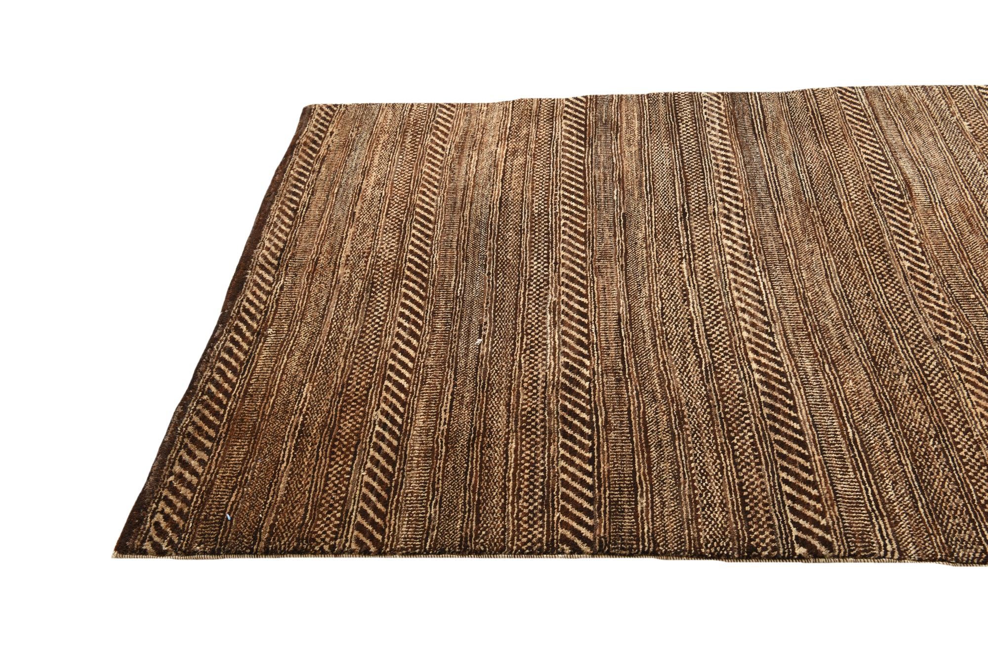 4' 5 x 6' 8 Hand Knotted Kashkuli Gabbeh Oriental Wool Rug