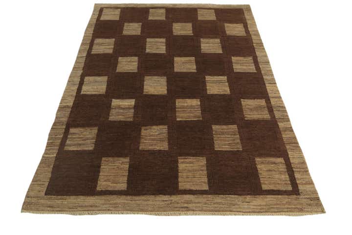 4' 6 x 7' 2 Hand Knotted Kashkuli Gabbeh Oriental Wool Rug