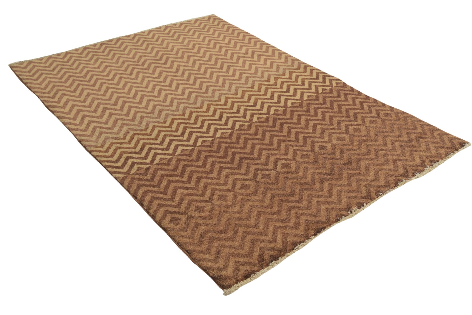 4' 7 x 6' 5 Hand Knotted Kashkuli Gabbeh Oriental Wool Rug