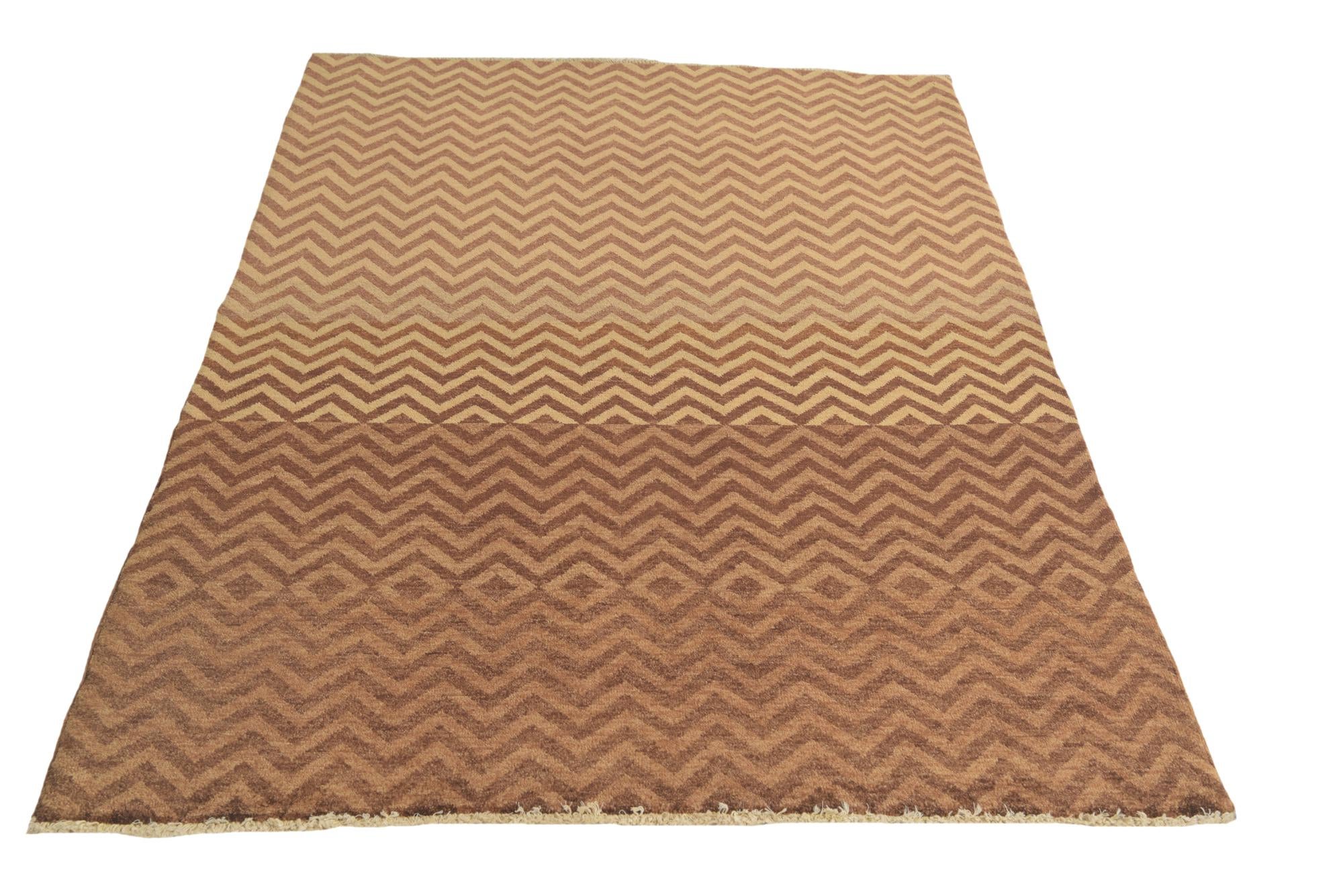 4' 7 x 6' 5 Hand Knotted Kashkuli Gabbeh Oriental Wool Rug