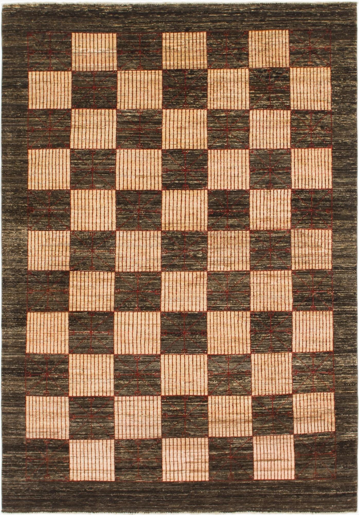5' 9 x 8'  Hand Knotted Kashkuli Gabbeh Wool Rug