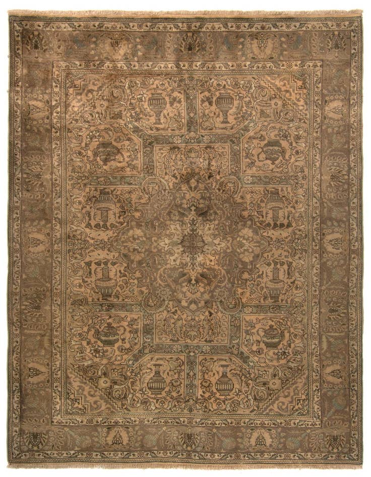 Detail image of 6' 7 x 9' 7 Hand Knotted Kashmar Persian Wool Rug