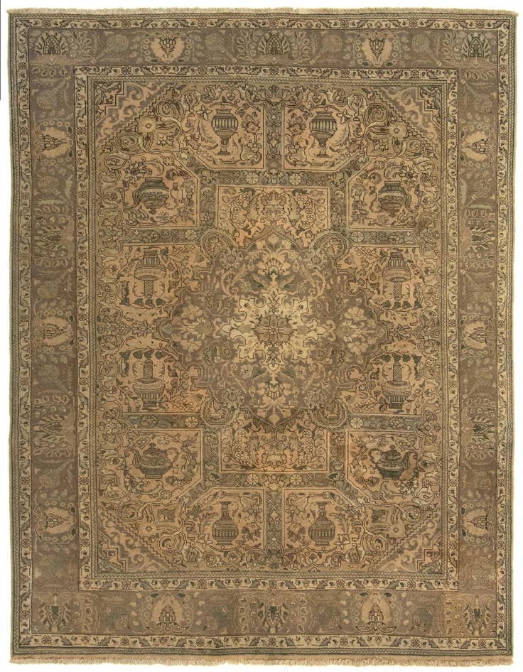 Detail image of 6' 5 x 9' 7 Hand Knotted Kashmar Persian Wool Rug