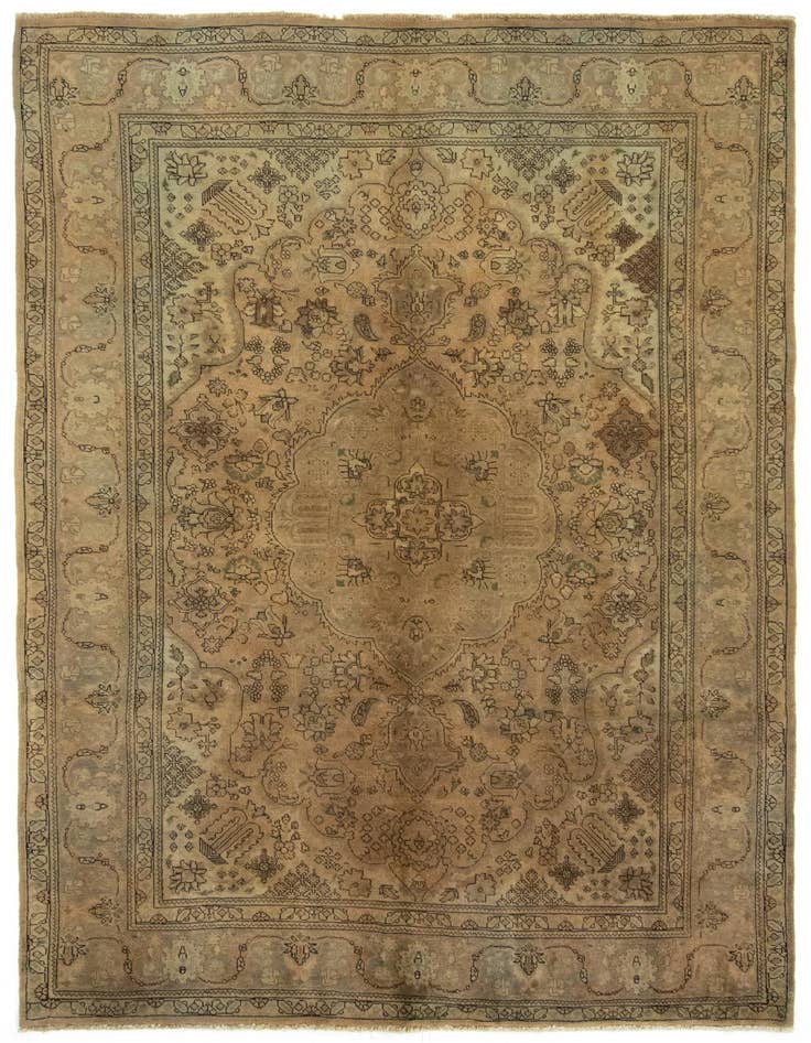 Detail image of 7' 1 x 10' 5 Hand Knotted Kashmar Persian Wool Rug