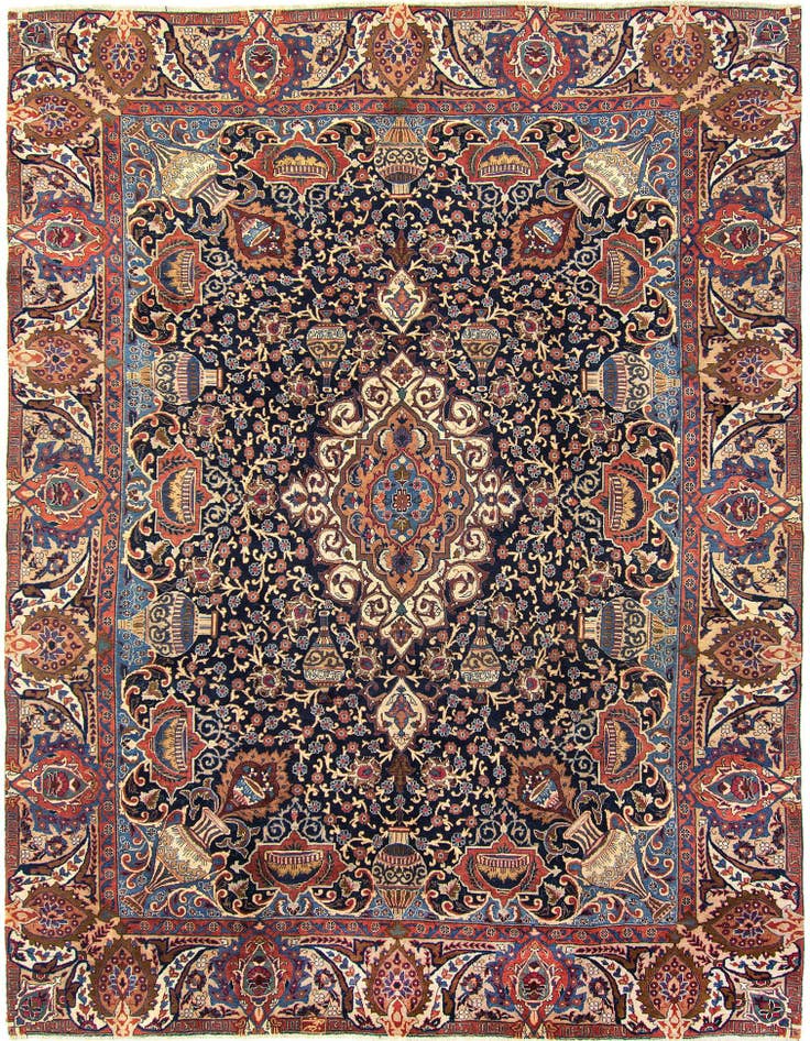 Detail image of 8' 11 x 11' 11 Hand Knotted Kashmar Persian Wool Rug